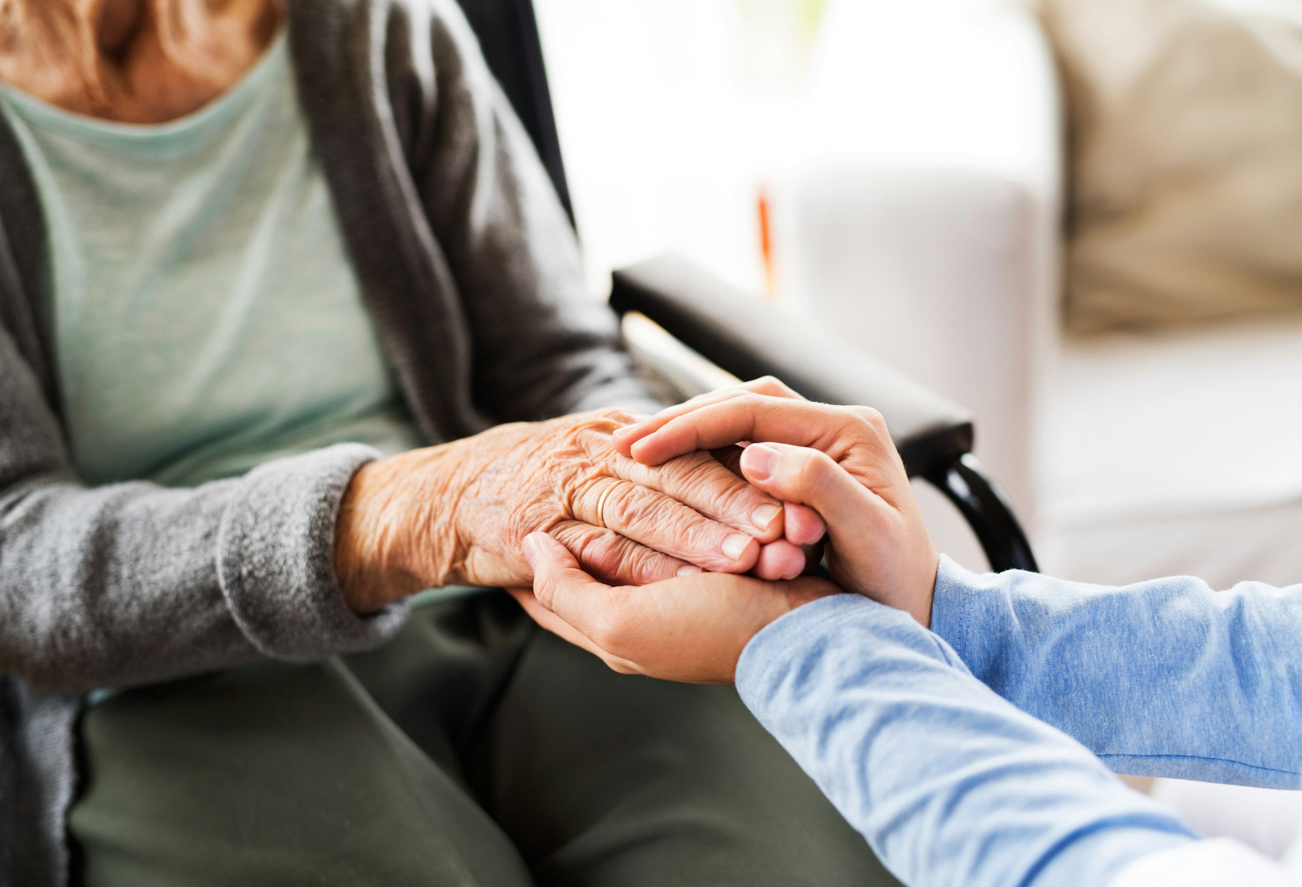 A caregiver offering comfort and emotional support